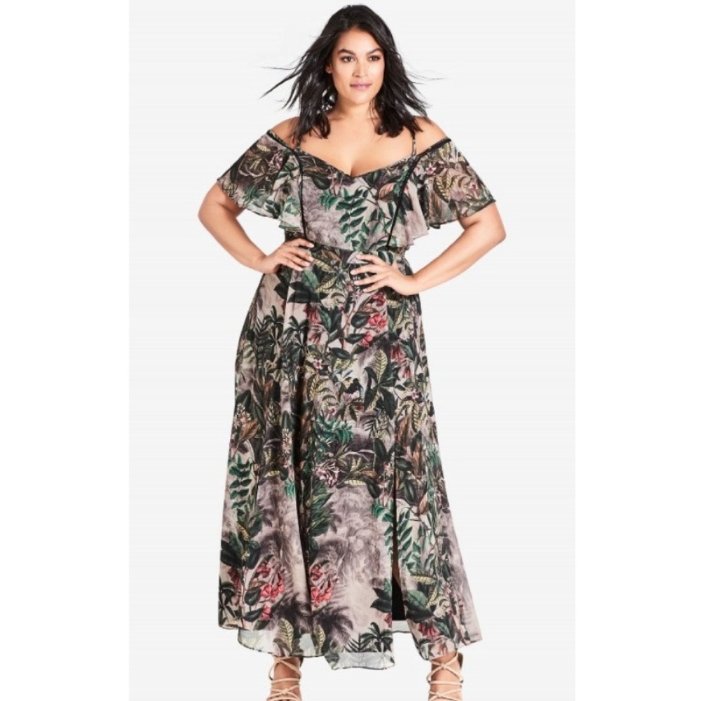 City Chic "Sacred Jungle" Maxi dress